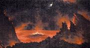 Jules Tavernier Volcano at Night Sweden oil painting artist